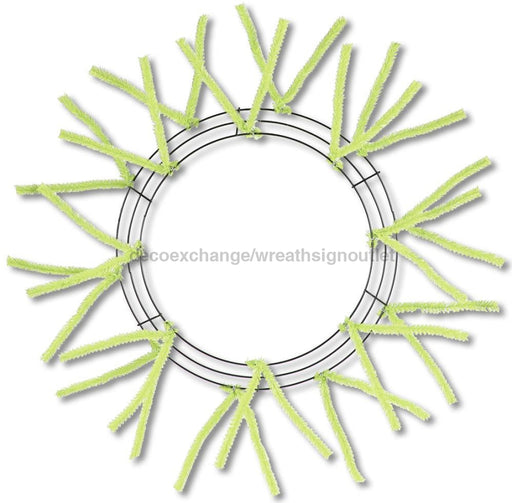 15" Wire Oad-Pencil Work Wreath X18 Ties, Lime Green XX750437 - DecoExchange