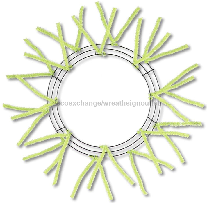 15" Wire Oad-Pencil Work Wreath X18 Ties, Lime Green XX750437 - DecoExchange