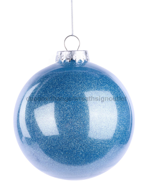 150Mm Dia Lacquer Look Glitter Ball Orn Smoke Blue XH9667E6 Attachment