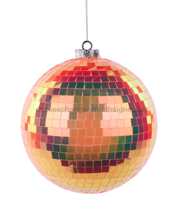 150Mm Irid Mirror Ball Ornament Orange XJ718020 Attachment