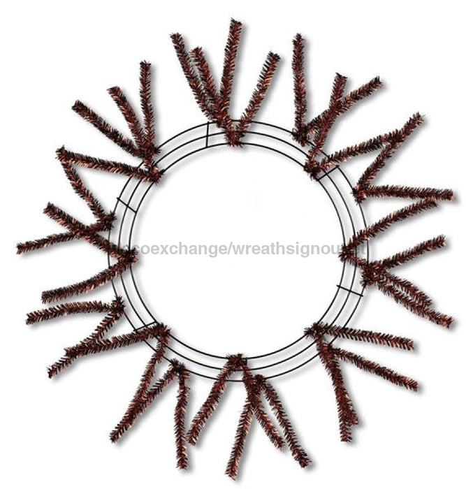 15"Wire,25"Oad-Pencil Work Wreath 18 Ties, Met Choc XX751140 - DecoExchange