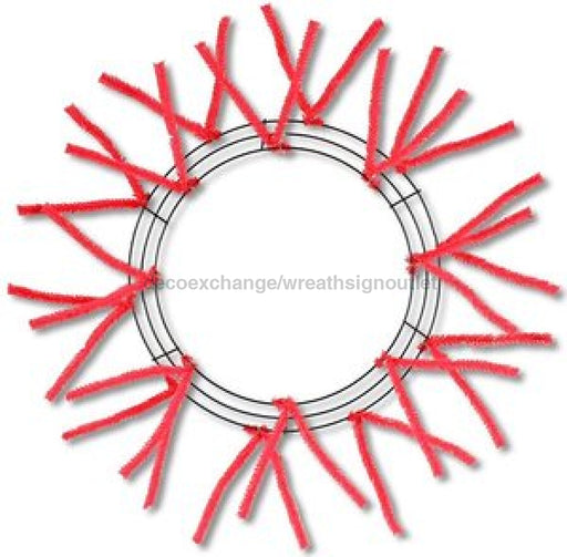 15’Wire 25’Oad - Pencil Work Wreath X18 Ties Red Xx750424 Wreath Frame