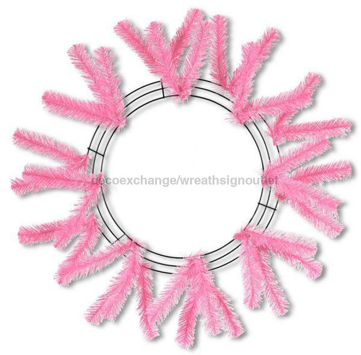 15"Wire, 25"Oad Work Wreath Pink XX748822 - DecoExchange