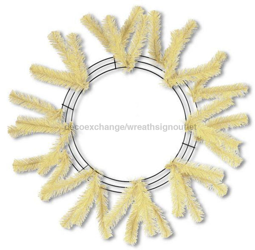 15"Wire, 25"Oad Work Wreath X18 Ties, Cream XX748839 - DecoExchange