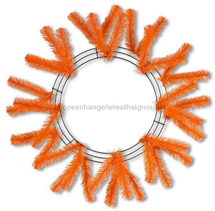 15"Wire, 25"Oad Work Wreath X18 Ties, Orange XX748820 - DecoExchange