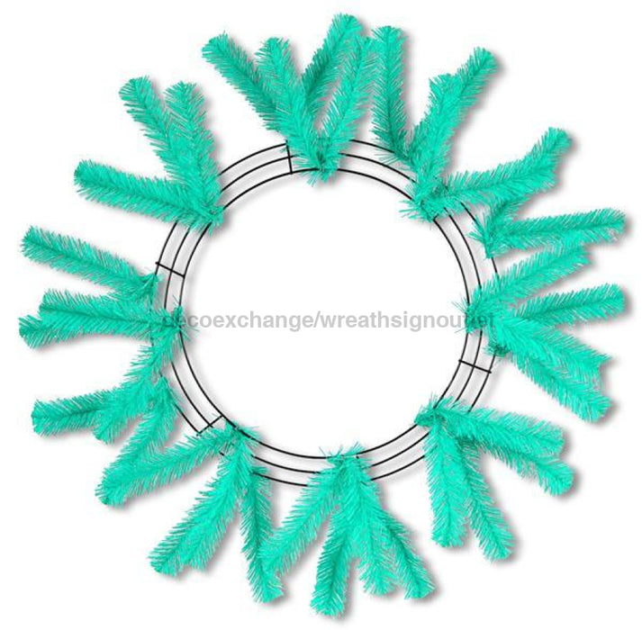 15"WIRE, 25"OAD WORK WREATH X18 TIES, SEAFOAM GREEN XX748870 - DecoExchange