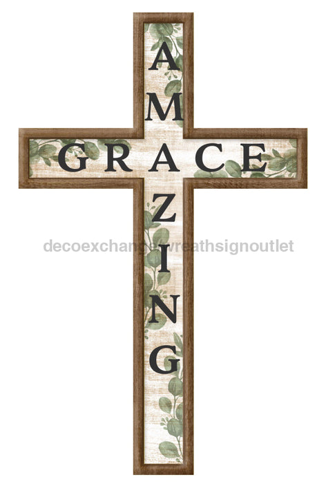 16’’H X 10’’L Amazing Grace Cross Sign Brown/Sage/Black MD151704 Sign