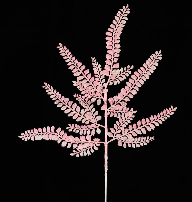 16’’L Glitter Fern Spray X6 Iridescent Pink Xs236522 Pick