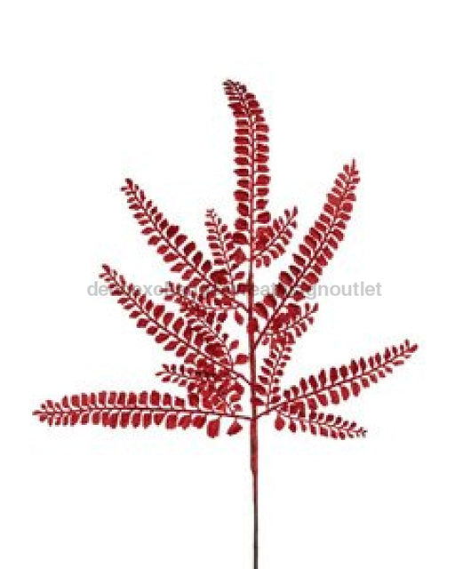16"L Glitter Fern Spray X6 White XS236327