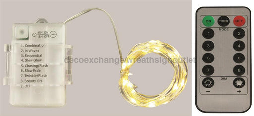 16’L Mini Led 40 Light Warm White Silver Wire W/Remote LL600226 Tool