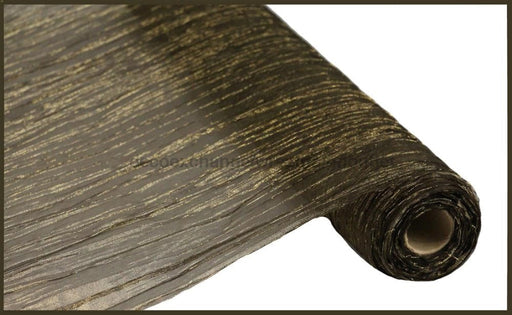 17’ X 5Yd Crinkle Fabric Black/Gold Foil Rf2324F9