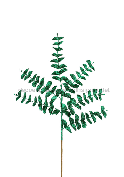 17’’L Glitter Eva Eucalyptus Pick Emerald Green Xs235106