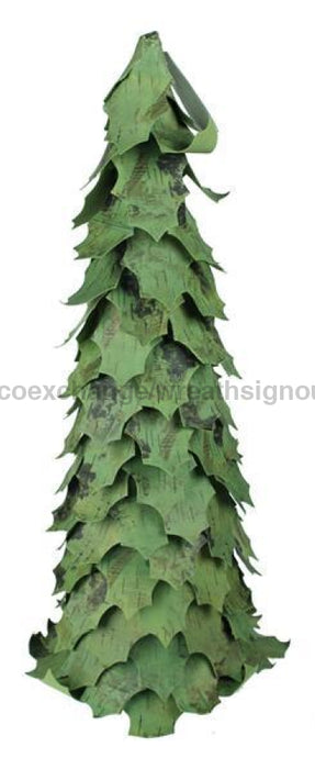 18.5"H X 7"Dia Paper/Eva Bark Tree Green Wash XE8773 - DecoExchange