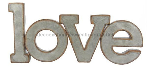 18.5"L X 8.5"H "Love" Wall Plaque Galvanized Rust Am0086 - DecoExchange