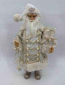 18" Pearl and Jewel Champagne Santa — DecoExchange®
