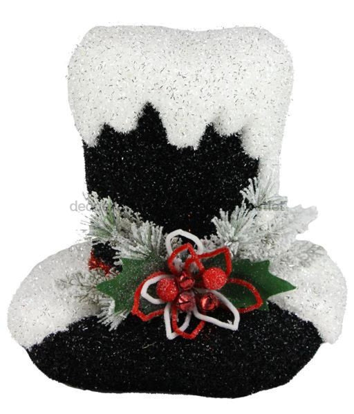 18"H X 18"W Glitter Top Hat Black/White/Red XC7077 - DecoExchange®