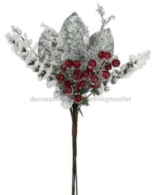 18’L Magnolia Leaf/Eclypts/Berry Bush Snow/Red Xx8340 Greenery