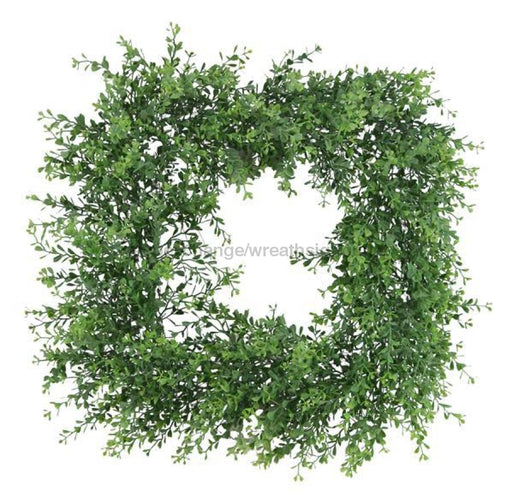 18Sq Plastic Boxwood Wreath Dusty Green Fr659943 Base