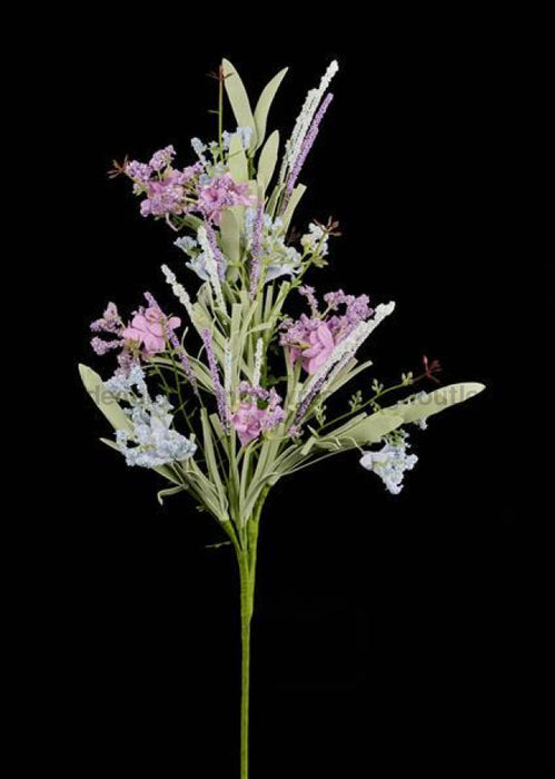 19L Paper Flower/Twig/Leaf Grass Pick Light Blue/Lavender Fh8087T6 Greenery