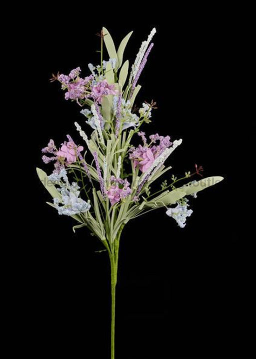 19L Paper Flower/Twig/Leaf Grass Pick Light Blue/Lavender Fh8087T6 Greenery