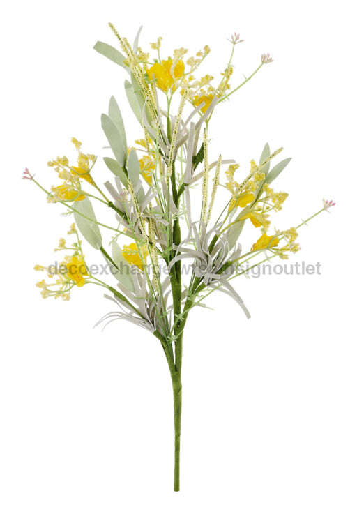 19’’L Paper Flower/Twig/Leaf Grass Pick Yellow FH808729 Greenery