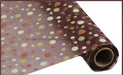 19’X10Yd Polka Dot Sheer Fabric Brown/Org/Yllw/Crm Rf2335M9
