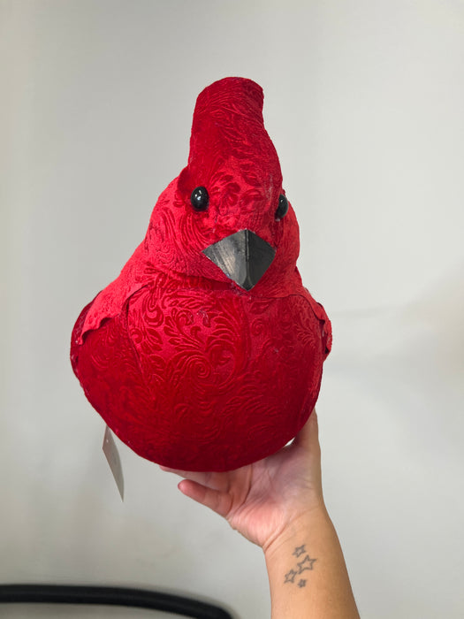 18" Red Velvet Cardinal With Feather Taiil MTX77136-RED - DecoExchange®