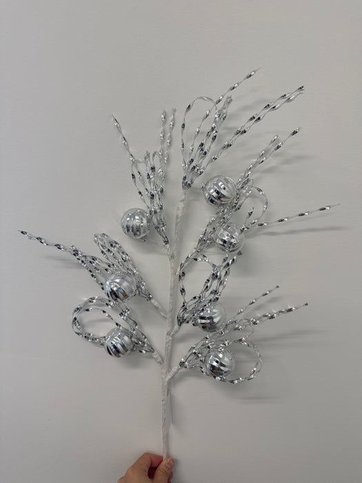 Xmas Spiral Spray X 7 Sil 69212 - DecoExchange®