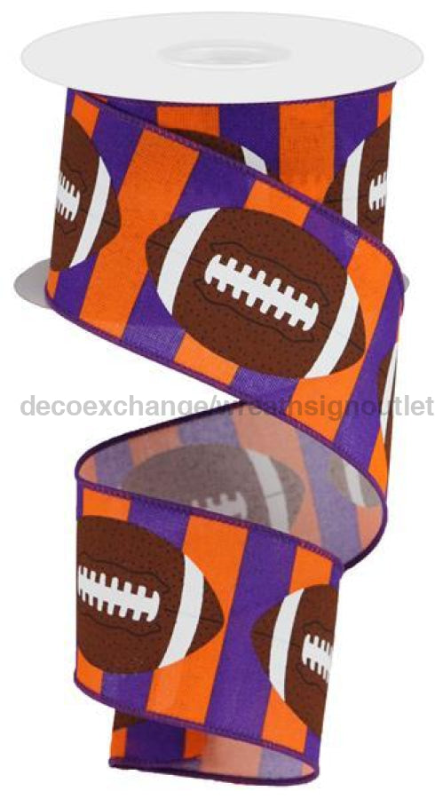 2.5X10Yd Football On Royal Orange/purple/brown Rga1431M2 Ribbon