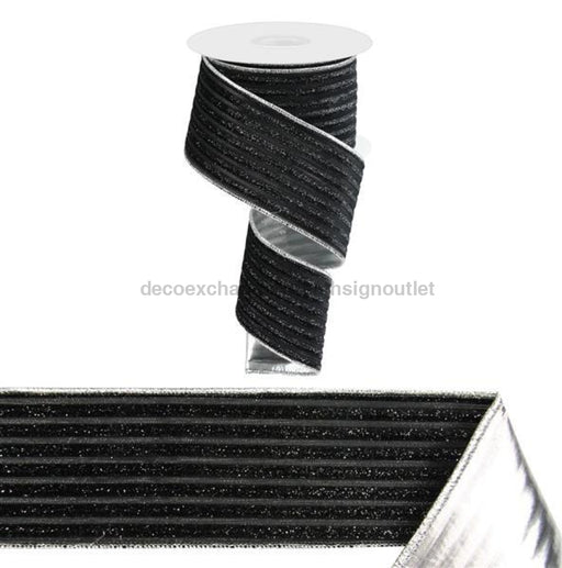 2.5"X10Yd Raised Stripe Black RN584902 - DecoExchange