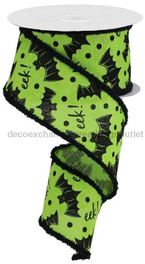 2.5"X10Yd Bats On Royal W/Drift Lime Green/Black RG08305E9 - DecoExchange®