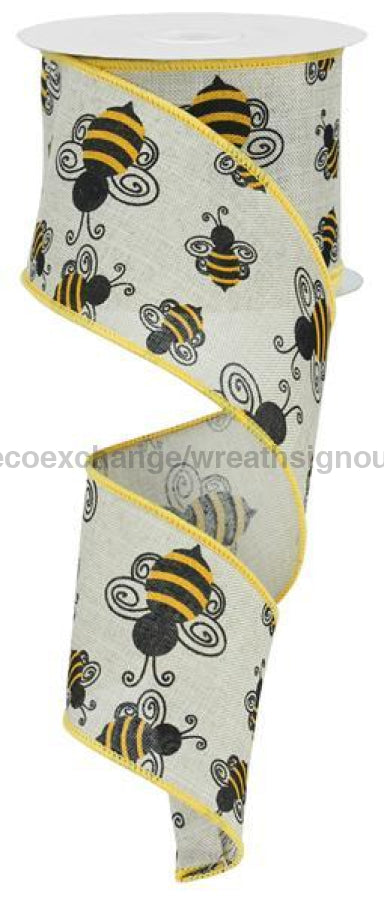 2.5"X10Yd Bumble Bee/Royal Lt Natural/Yellow/Black RG1635 - DecoExchange