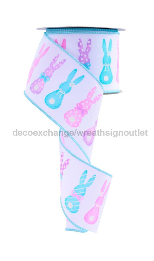 2.5’’X10Yd Bunny Silhouettes White/Pastel Rgf1550Wt Ribbon