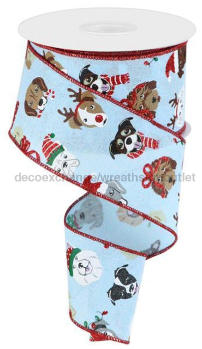 2.5X10Yd Christmas Dogs Blue/Red/Wht/Blk/Gld Rgc174714 Ribbon