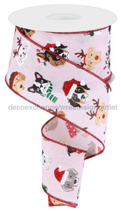 2.5"X10Yd Christmas Dogs Pink/Red/Wht/Blk/Gld RGC174715 - DecoExchange®