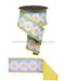 2.5’’X10Yd Daisies/Fused Smoke Blue/Yellow/White LX102727 Ribbon