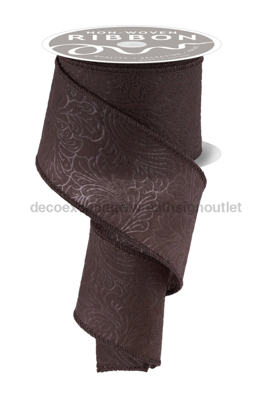 2.5’’X10Yd Floral/Leaves Brown NR100204 Ribbon