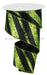 2.5"X10Yd Giant Diagonal Lines Black/Lime Green RGA1295YT - DecoExchange