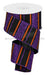 2.5X10Yd Glitter Stripes On Royal Black/Orange/Dk Purple Rga1199Cn Ribbon