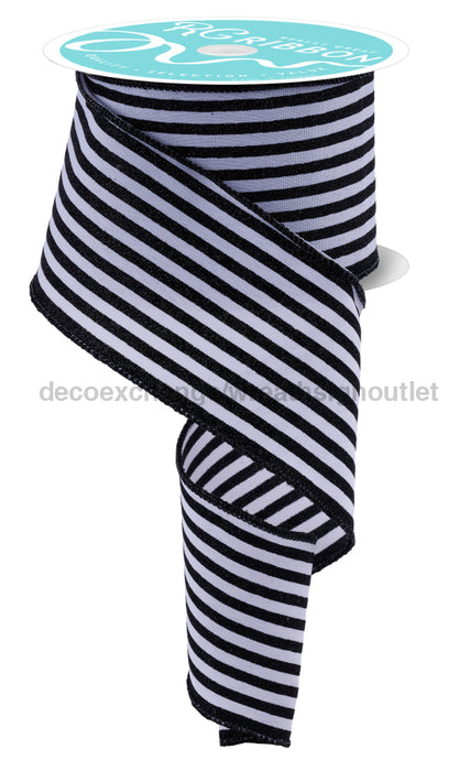 2.5’’X10Yd Glitter Vertical Stripe White/Black RGF1971X6 Ribbon