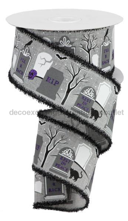 2.5"X10Yd Graveyard/Royal/Tinsel Lt Grey/Purple/Black RG0850410 - DecoExchange®