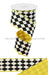 2.5’X10Yd Harlequin/Royal Fused Back White/Black/Sun Yellow Rgx00118N Ribbon