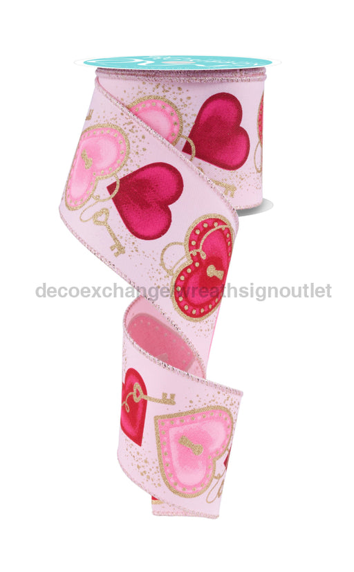 2.5’’X10Yd Heart Locks Pale Pink/Multi RGF152215 ribbon