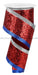 2.5’’X10Yd Large Glitter/Metallic Red/Silver/Blue RGA88137T Ribbon