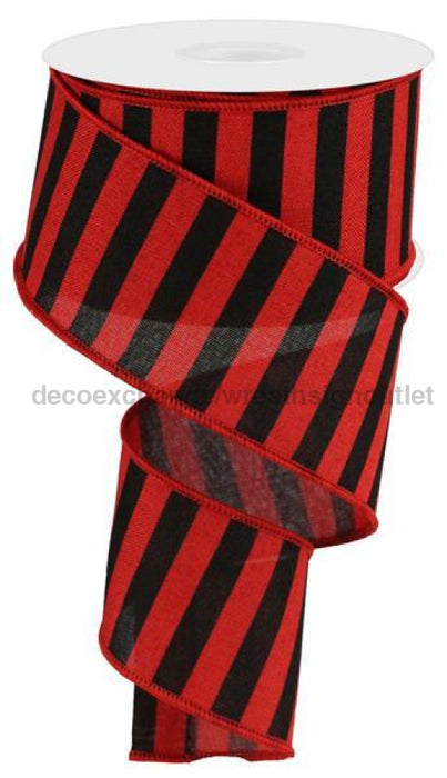 2.5X10Yd Medium Horizontal Stripe/Royal Red/Black Rg0184624 Ribbon