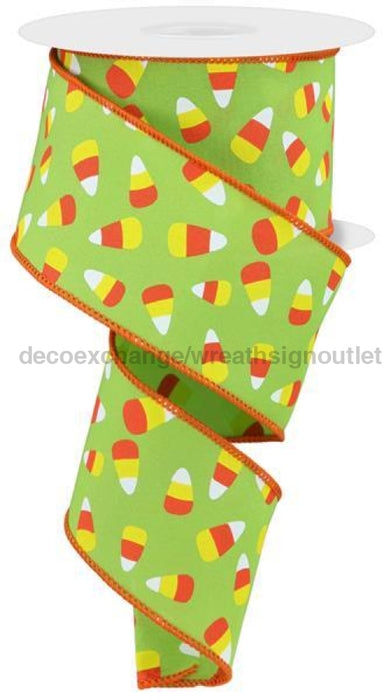 2.5X10Yd Mini Candy Corn Lime/Wht/Ylw/Org Rgc1998E9 Ribbon