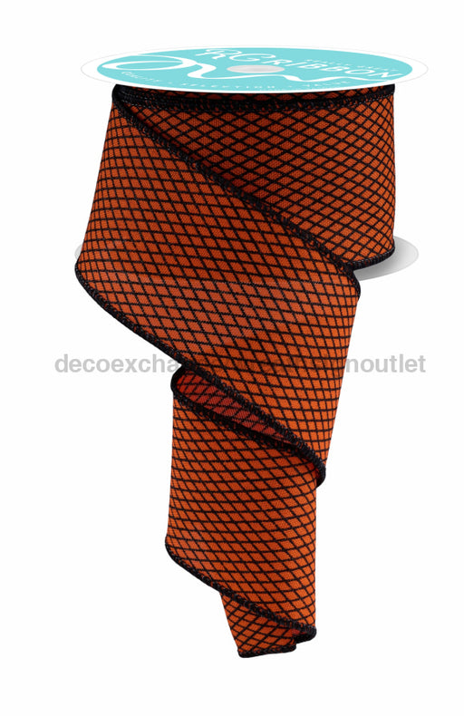 2.5’’X10Yd Mini Harlequin Orange/Black RGF169920 Ribbon