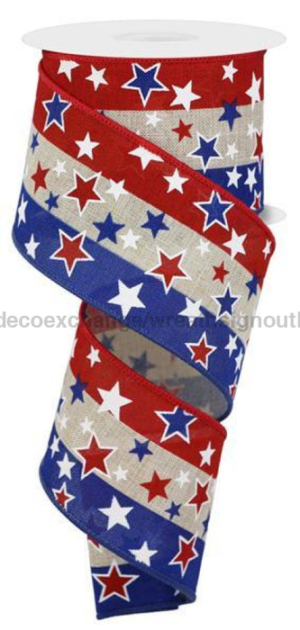 2.5X10Yd Multi Stars On Stripes/Royal Lt Nat/Red/White/Blue Rge1637Kh Ribbon