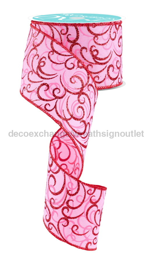2.5’’X10Yd Multi Swirls Light Pink/Pink/Red RGF132315 ribbon