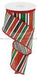2.5"X10Yd Multi Width Horizontal Stripe Silver/Red/Blk/Emrld RGC1554X3 - DecoExchange